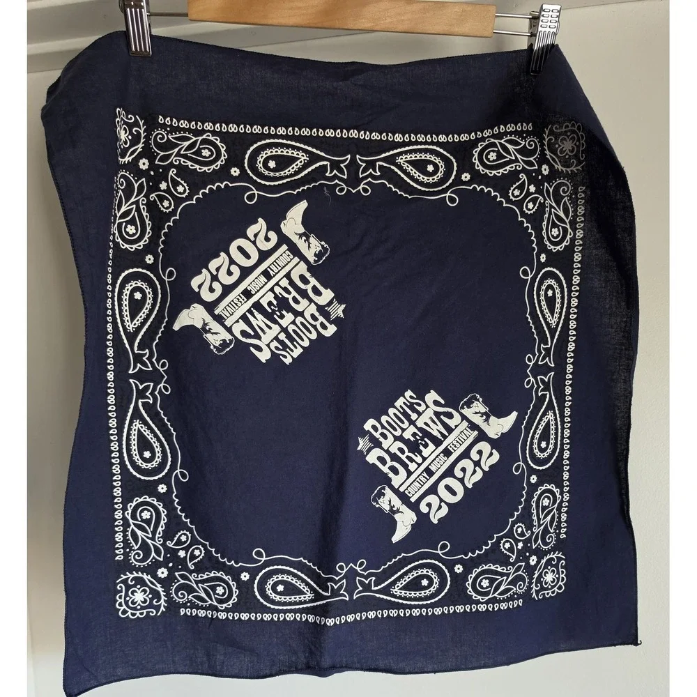 Navy Blue Paisley Bandana Western Unisex Scarf Wrap Head Neckerchief